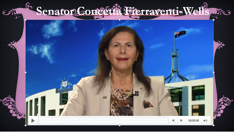 Video message of senator Cocetta Fierraventi -Wells