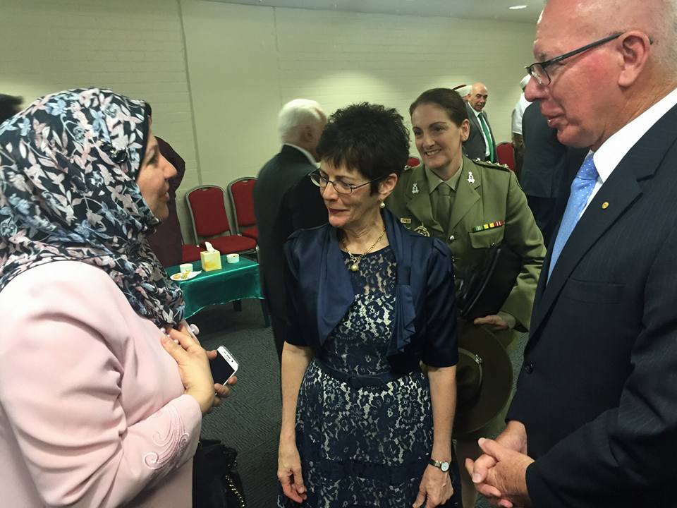 President of MWWA Mrs El Dana OAM greeting the Governor of NSW His Excellency General David Hurley and his wife